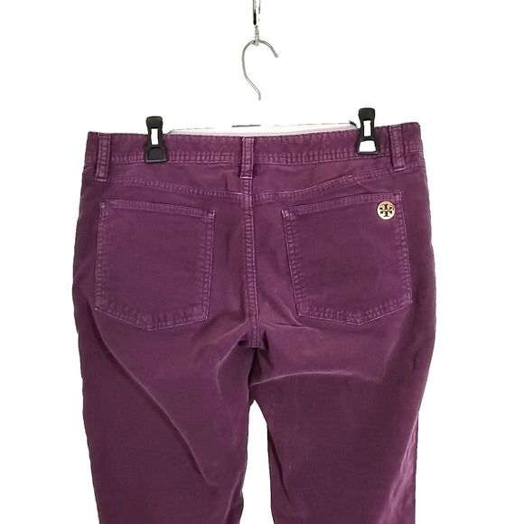 Tory Burch Super Skinny Jean Purple Corduroy Womens Size 32 Mid Rise - Picture 5 of 8